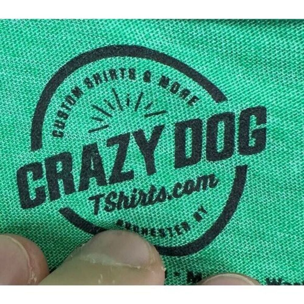 Crazy Dog Shirt Adult Medium Green Graphic Golfer Print T-Shirt Short Sleeve Men - Picture 5 of 8